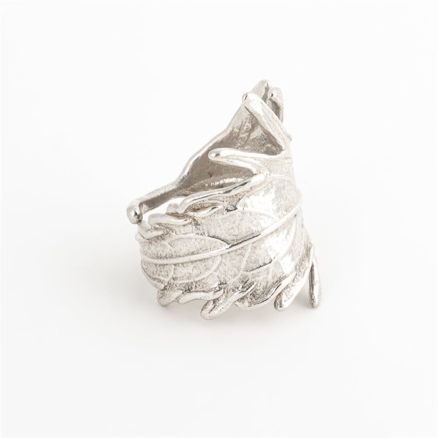 Bague feuille de sureau plumeux en argent Bague feuille de sureau plumeux en argent