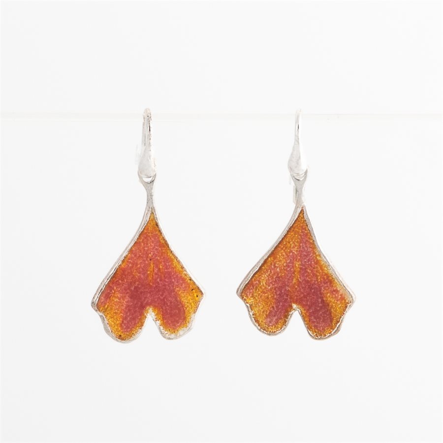 Boucle d'oreille feuille de ginkgo en argent, modèle petit Boucle d'oreille feuille de ginkgo en argent, modèle petit