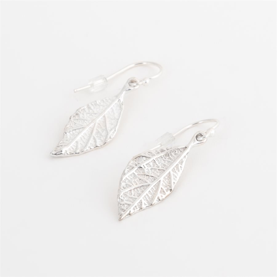 Boucle d'oreilles feuille acalypha en argent, modèle petit Boucle d'oreilles feuille acalypha en argent, modèle petit
