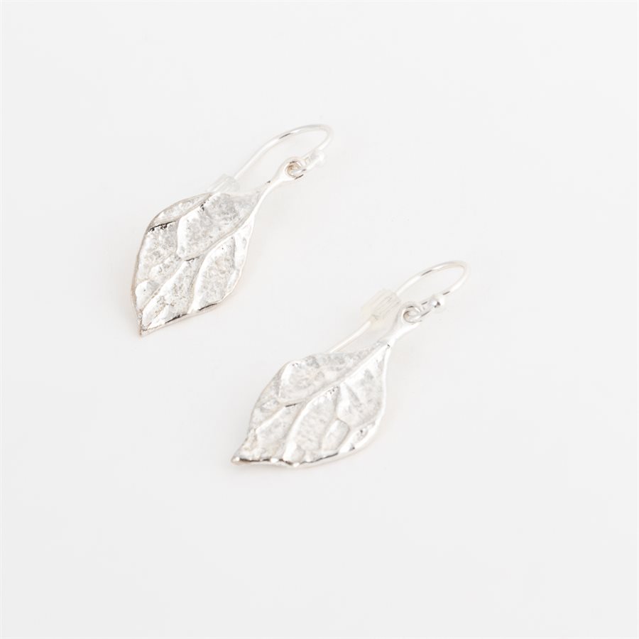 Boucle d'oreilles feuille de ligularia en argent Boucle d'oreilles feuille de ligularia en argent