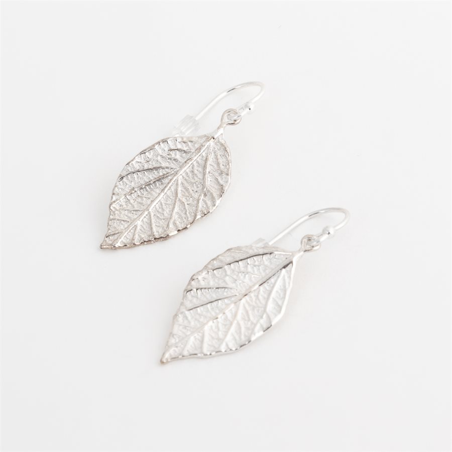 Boucle d'oreilles feuille acalypha en argent Boucle d'oreilles feuille acalypha en argent