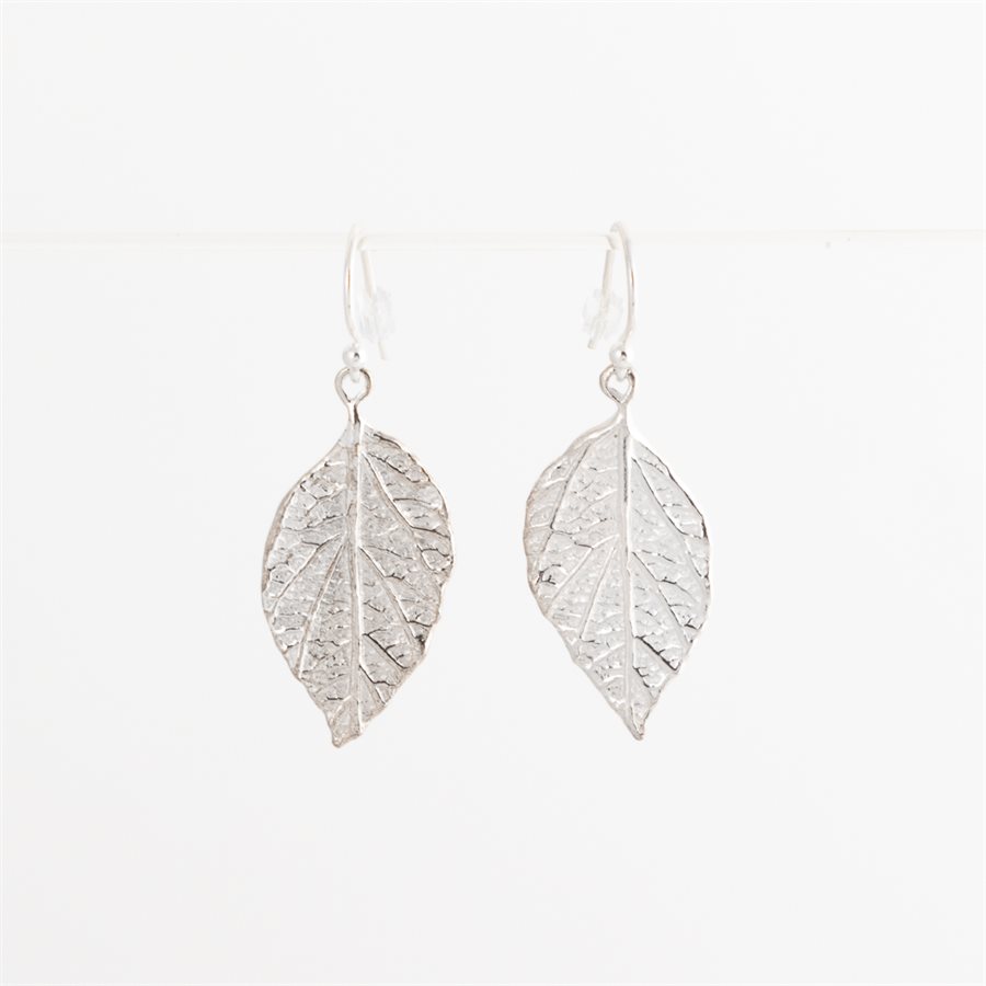 Boucle d'oreilles feuille acalypha en argent Boucle d'oreilles feuille acalypha en argent