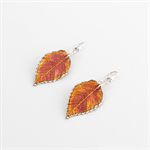 Boucle d'oreilles feuille d'orme en argent