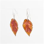 Boucle d'oreilles feuille d'orme en argent