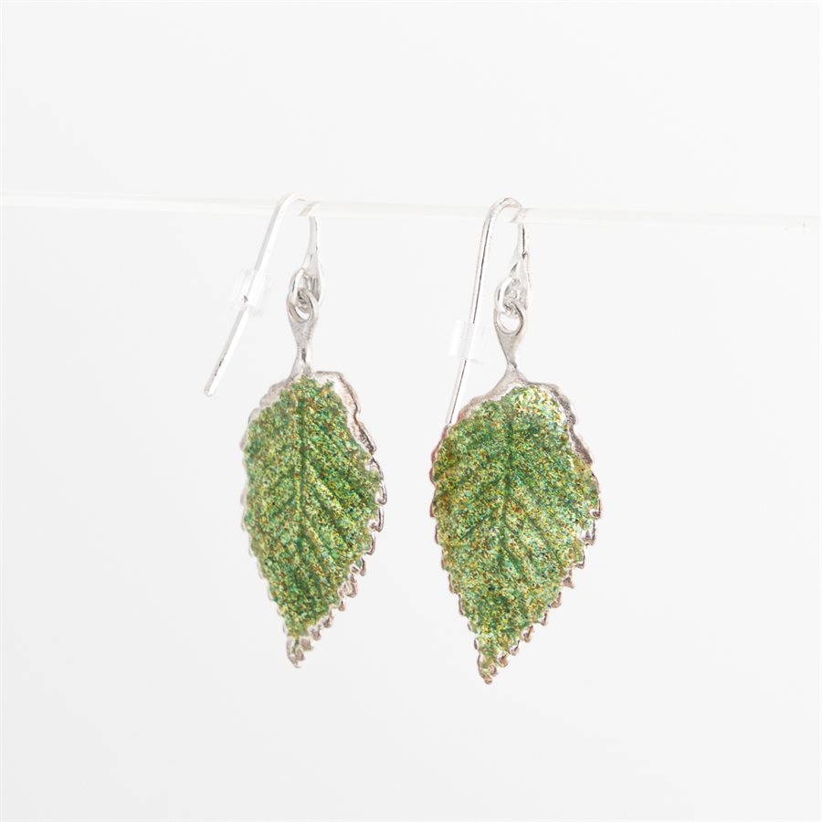 Boucle d'oreilles feuille d'orme en argent Boucle d'oreilles feuille d'orme en argent