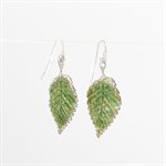 Boucle d'oreilles feuille d'orme en argent