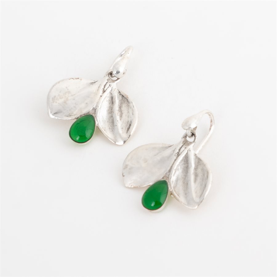 Boucle d'oreille feuille de cotonéaster en argent Boucle d'oreille feuille de cotonéaster en argent