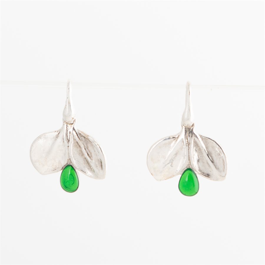 Boucle d'oreille feuille de cotonéaster en argent Boucle d'oreille feuille de cotonéaster en argent
