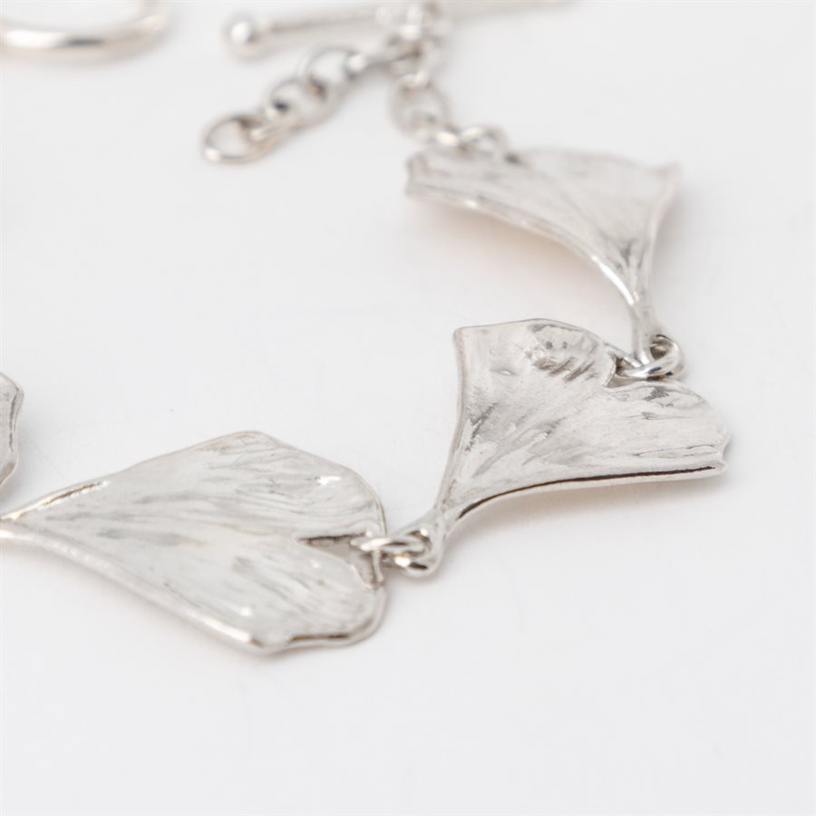 Bracelet feuille de ginkgo en argent Bracelet feuille de ginkgo en argent