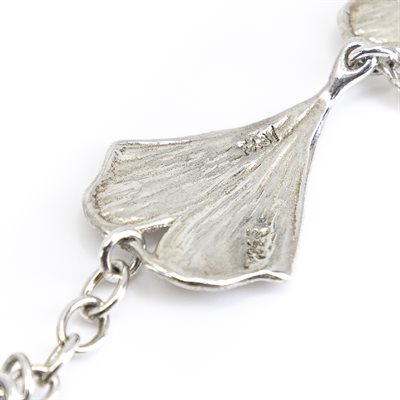 Bracelet feuille de ginkgo en argent Bracelet feuille de ginkgo en argent