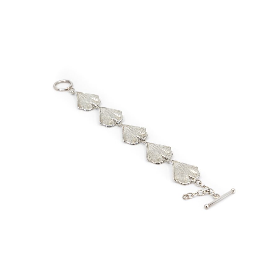Bracelet feuille de ginkgo en argent Bracelet feuille de ginkgo en argent