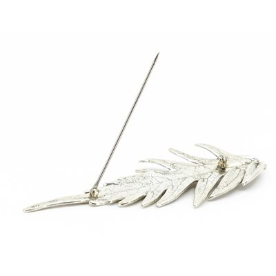 Broche en argent, feuille de sureau plumeux Broche en argent, feuille de sureau plumeux