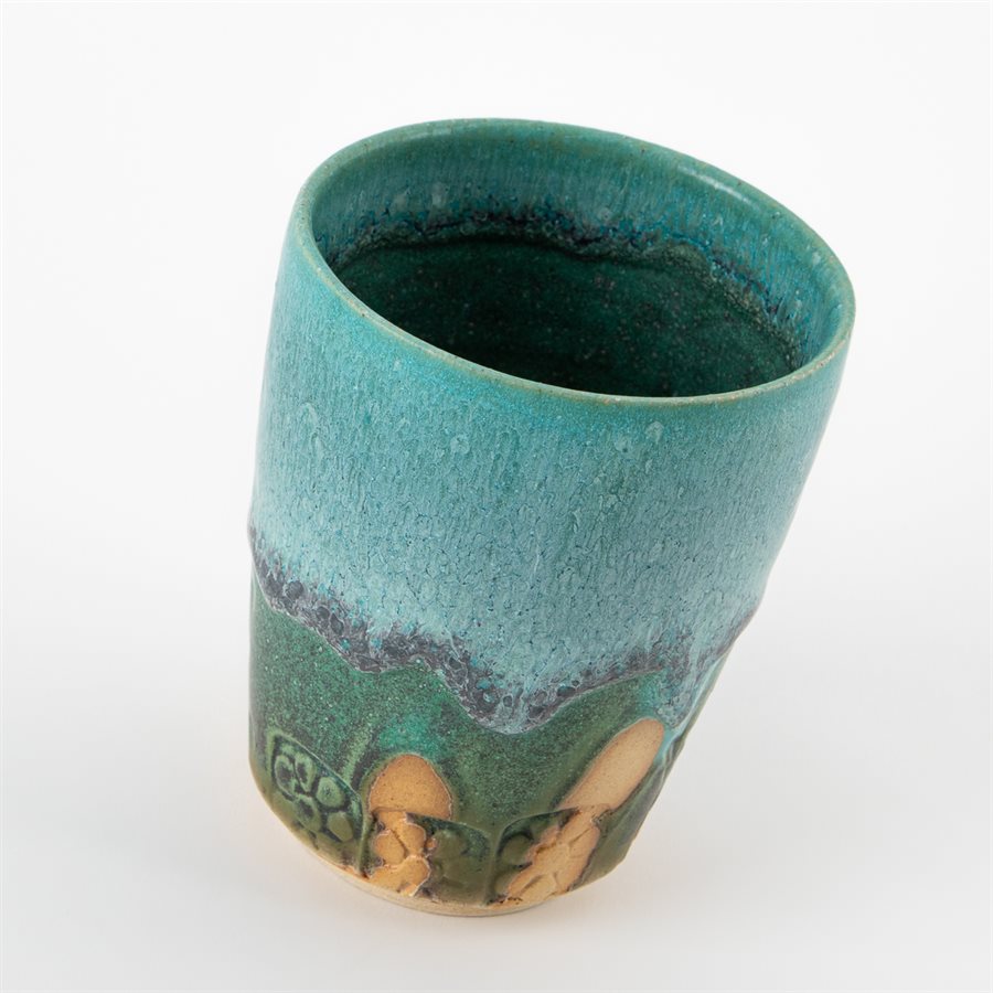 Verre à allongé, style Yunomi en céramique bleue Verre à allongé, style Yunomi en céramique bleue