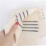 Linge à vaisselle en coton bleu et écru - 4 lignes