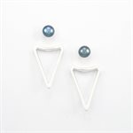 Boucle d'oreille "Ear Jackets" Triangle et perle sur tige