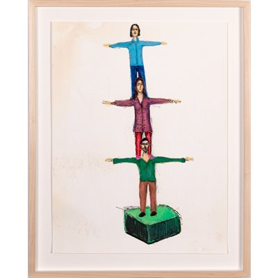 Famille pyramide, dessin unique encadré Famille pyramide, dessin unique encadré