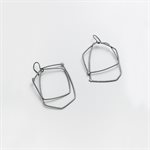 Boucle d'oreille 2 éléments en argent oxydé Boucle d'oreille 2 éléments en argent oxydé