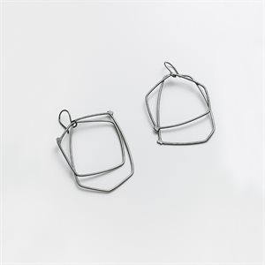 Oxidized silver 2 elements earring