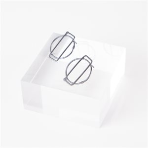 Boucles d'oreilles mini-quadra en argent oxydé