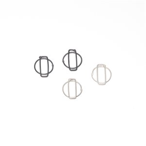 Boucles d'oreilles mini-quadra en argent poli