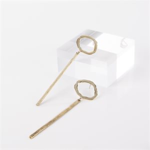 Flora03 Brass Earrings