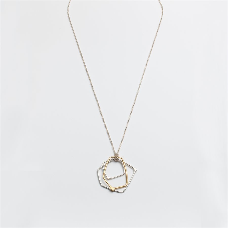 Pendentif Classique 2 tons en argent et plaquage or 14K Pendentif Classique 2 tons en argent et plaquage or 14K