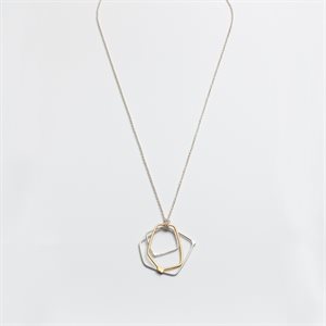 Pendentif Classique 2 tons en argent et plaquage or 14K