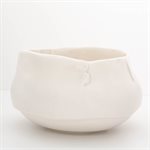 Moyen bol en porcelaine pincée blanche