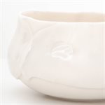 Moyen bol en porcelaine pincée blanche