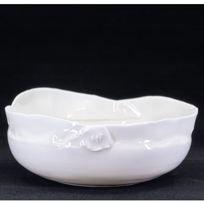Moyen bol en porcelaine pincée blanche Moyen bol en porcelaine pincée blanche