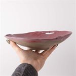 Large pink and grey ceramic bowl