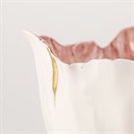 Bol coquelicot sur pied blanc et rose