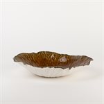 Moyen bol évasé blanc avec intérieur ambré Moyen bol évasé blanc avec intérieur ambré