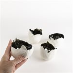 Petit bol oeuf blanc avec intérieur métalique et Kintsigu