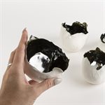 Petit bol oeuf blanc avec intérieur métalique et Kintsigu