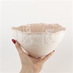 Grand bol rose en porcelaine pincée