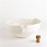 Large Ribbon Bowl in White on White