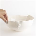 Large Ribbon Bowl in White on White