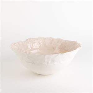 Large Pink Thrown and Shaped Bowl