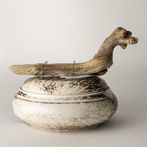 Obvara ceramic and driftwood jar 16