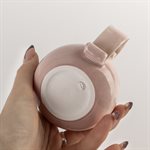 Plain pink porcelain mug with wide spiral handle Petit bol rose uni effet céramique façonnée 2