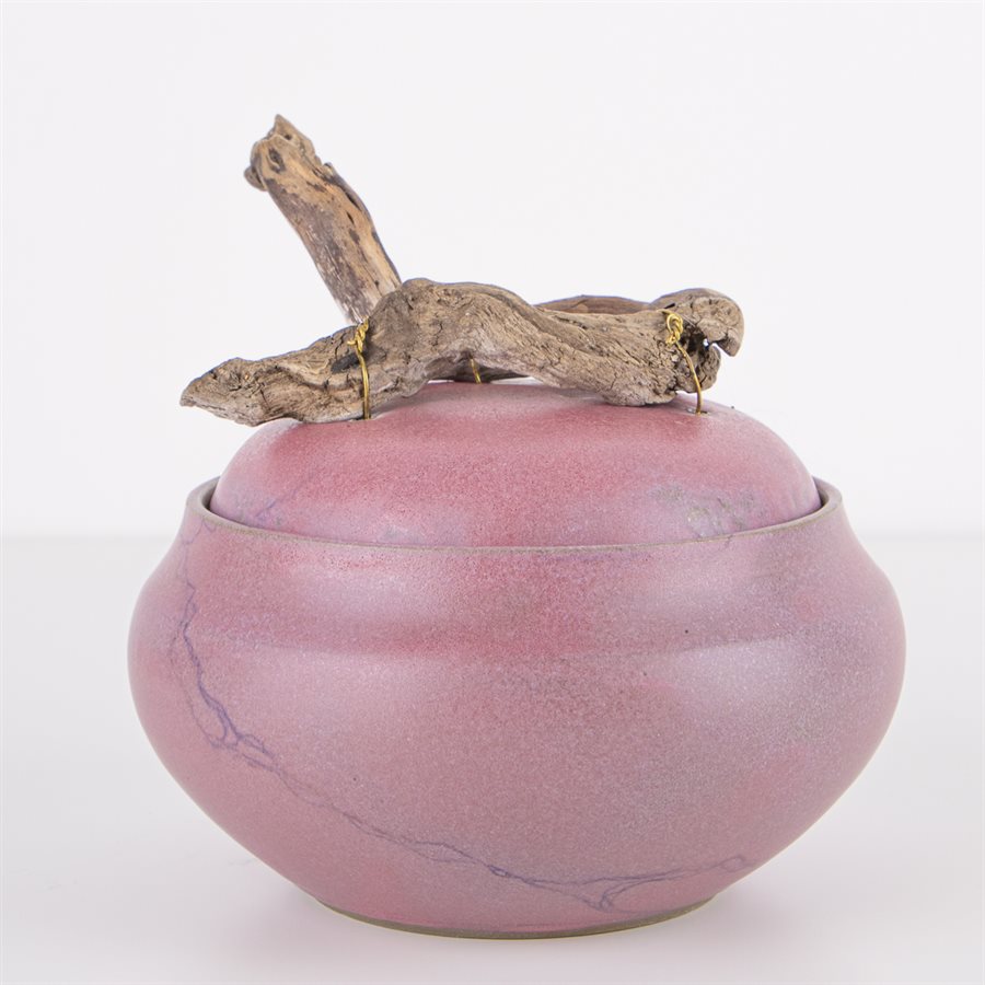 Petite jarre en porcelaine rose 3