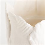 Petit vase effet fleur blanc sur blanc