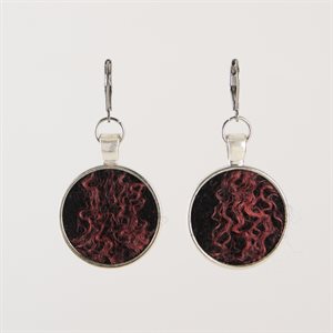 28 mm Round Felted Wool Earring - Pink 