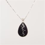 Collier goutte en laine feutrée - Noir 