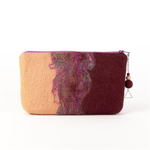 Large Felted Wool Clutch - Purple 