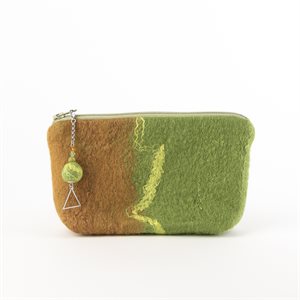 Moyenne pochette en laine feutrée - Vert 2