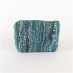 Medium Felted Wool Pouch - Turquoise 