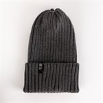 Bonnet côtelée en mérinos Nickel uni