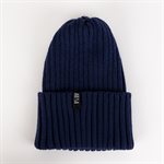 Bonnet mérinos côtelé - Marine - Adulte (taille unique)